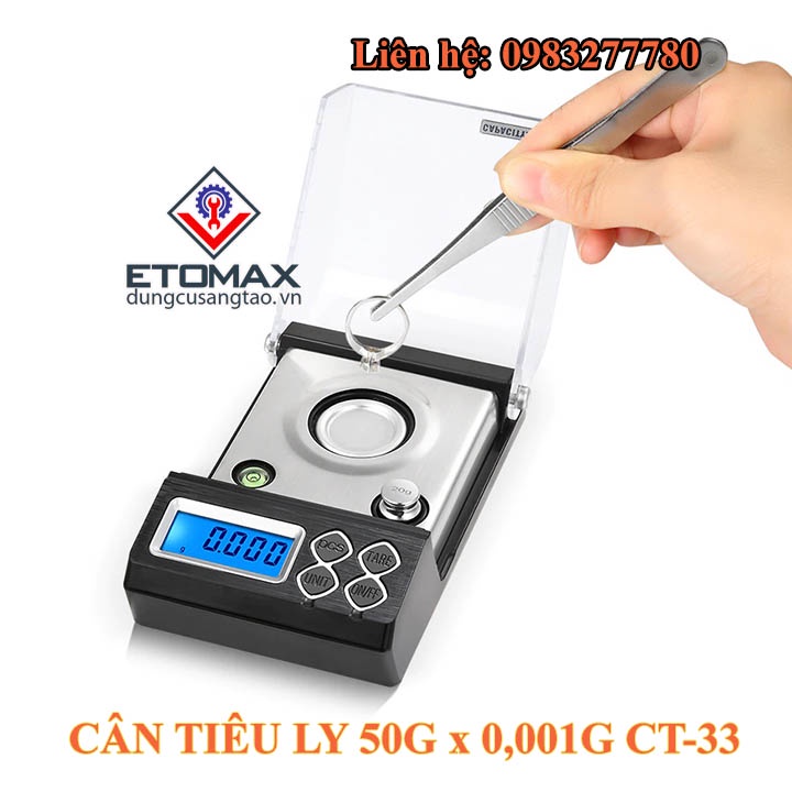 Cân Tiểu Ly Điện Tử 50g x 0,001g CT-33, Độ Chính Xác Đến 0,001g