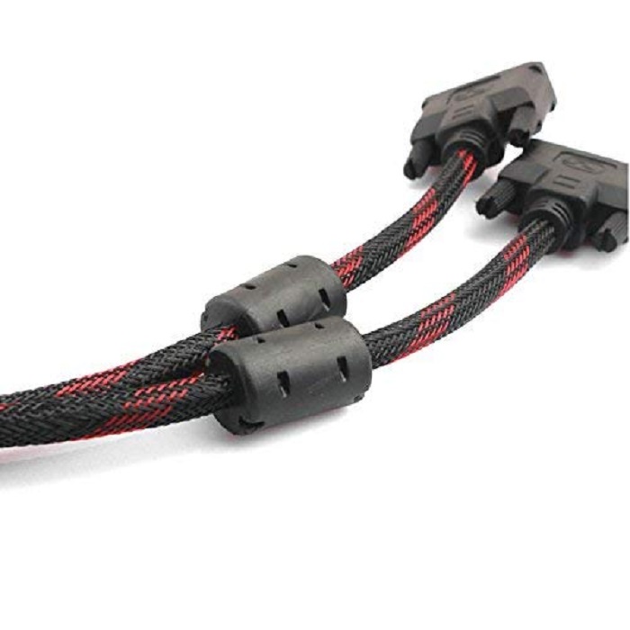 CÁP DVI RA DVI 24+1 VỎ BỌC LƯỚI - Cáp 2 đầu DVI cổng đực dài 1,5M - 3M - 5M
