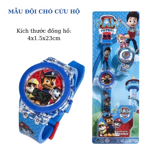 Đồng hồ cho bé trai siêu nhân, người nhện, đội chó cứu hộ, mickey ZG Boutique