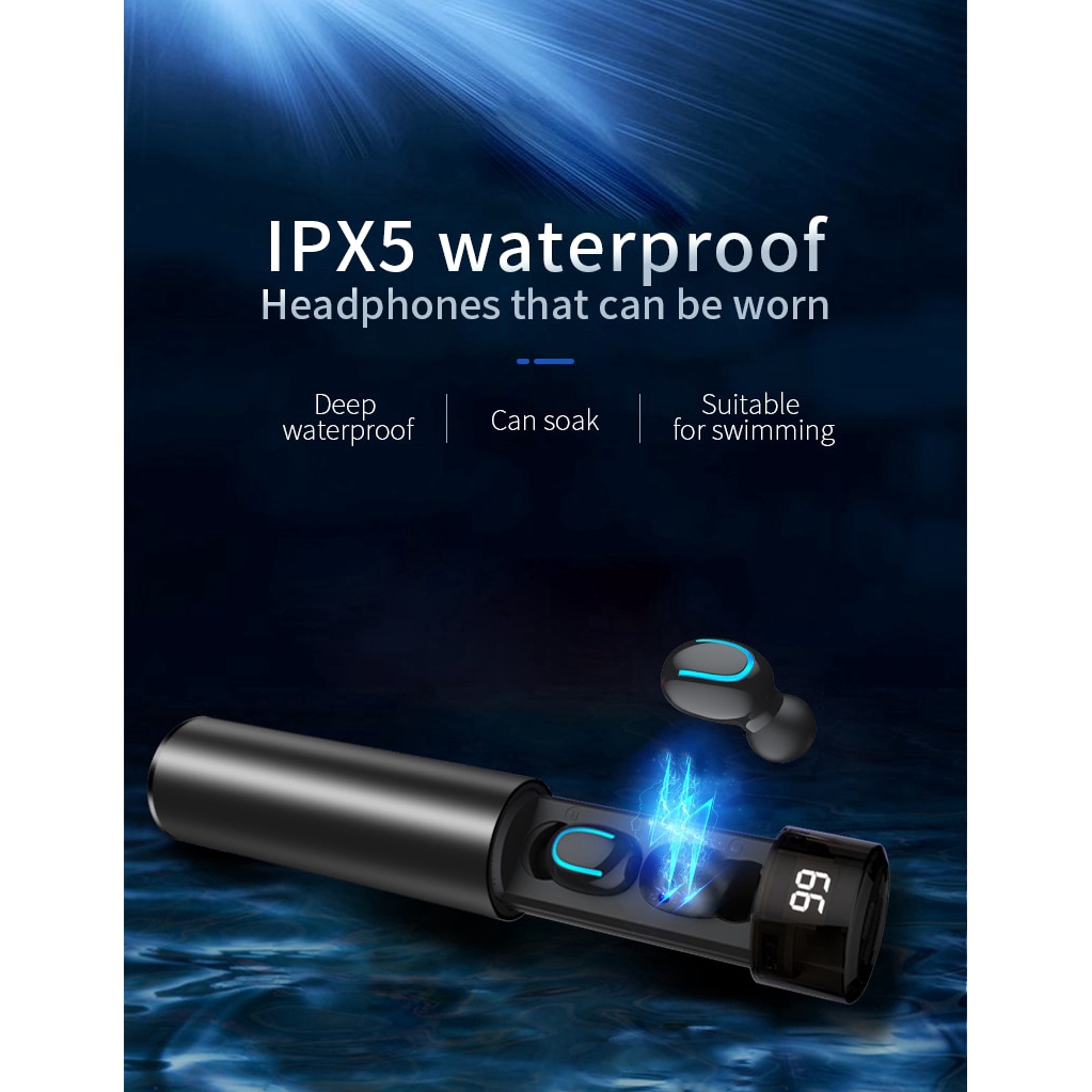 Tai Nghe Không Dây Q67 Tws Kết Nối Bluetooth 5.0 Chống Nước Có Micro Và Phụ Kiện