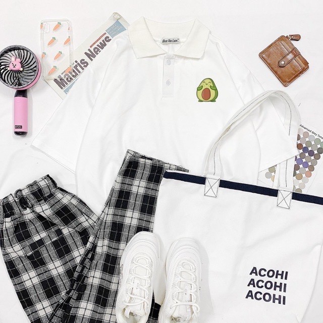 Áo Phông Cổ Bẻ, Áo Phông Nữ Form Rộng Tay Lỡ Hình In Cá Tính Hàng Chuẩn Xịn Đẹp