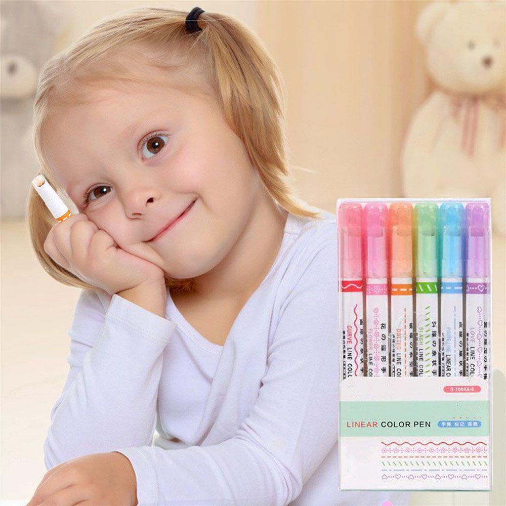 Lloyd Bộ 6 Bút Đánh Dấu Sách Nhẹ Nhàng Dùng Trong Trường Học