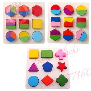 Bảng gỗ hình dạng và chia phần montessori