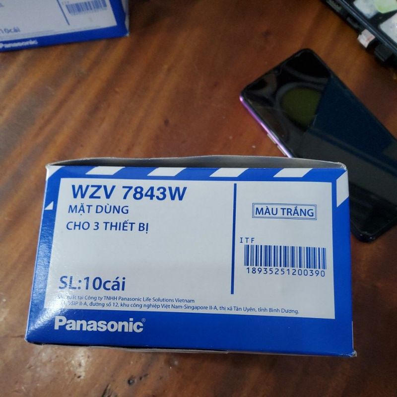 Mặt dùng cho 3 thiết bị - PANASONIC Full  - WZV 7843W - CHÍNH HÃNG