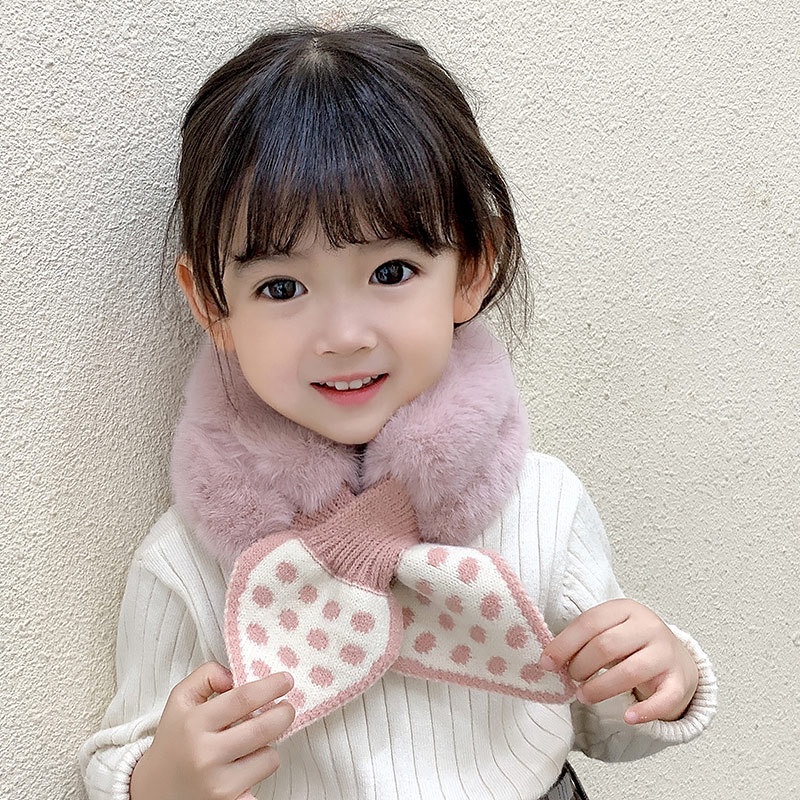 Khăn quàng cổ cho bé gái siêu ấm siêu cute chất liệu mềm mịn túi đựng zip