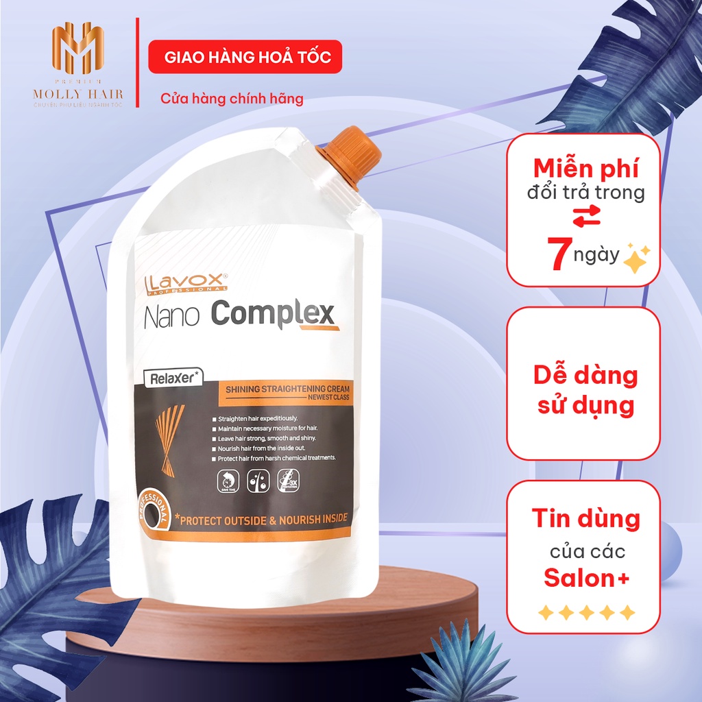 Thuốc duỗi tóc siêu thẳng, phủ bóng thế hệ mới Mollyhair Nanocomplex, sử dụng cho mọi loại tóc không cần dập định hình
