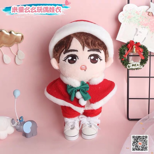 Set quần áo Noel cho doll 20cm