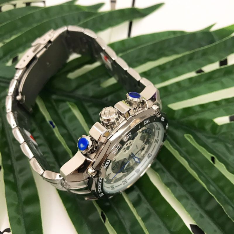 Đồng Hồ Nam Casio Bằng Thép Không Gỉ Chống Thấm Nước 100m VK Quartz EF550 Bản Ghi Âm Red Bull