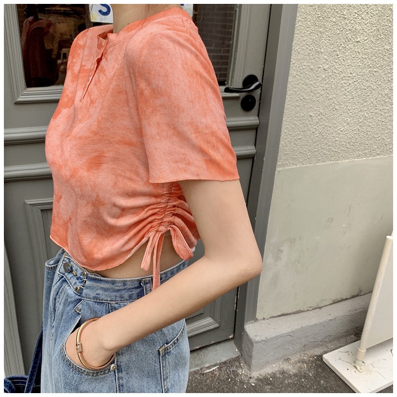 Áo Thun Tay Ngắn Phối Màu Thời Trang Mùa Hè Cho Nữ