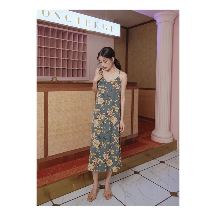 Đầm Voan Hoa Thời Trang Retro Đáng Yêu Cho Nữ Mùa Hè