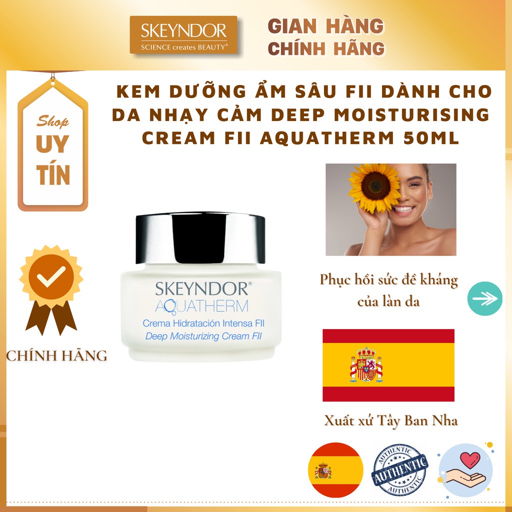 Kem dưỡng ẩm sâu FII dành cho da nhạy cảm SKEYNDOR Deep Moisturising Cream FII Aquatherm 50ml