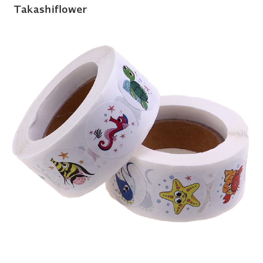 Set 500 Miếng Dán Trang Trí Sinh Nhật Hình Động Vật Biển Dễ Thương