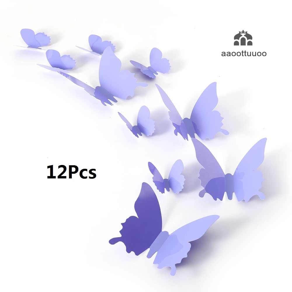 Set 12 Sticker Dán Tường Hình Bướm 3D Sinh Động