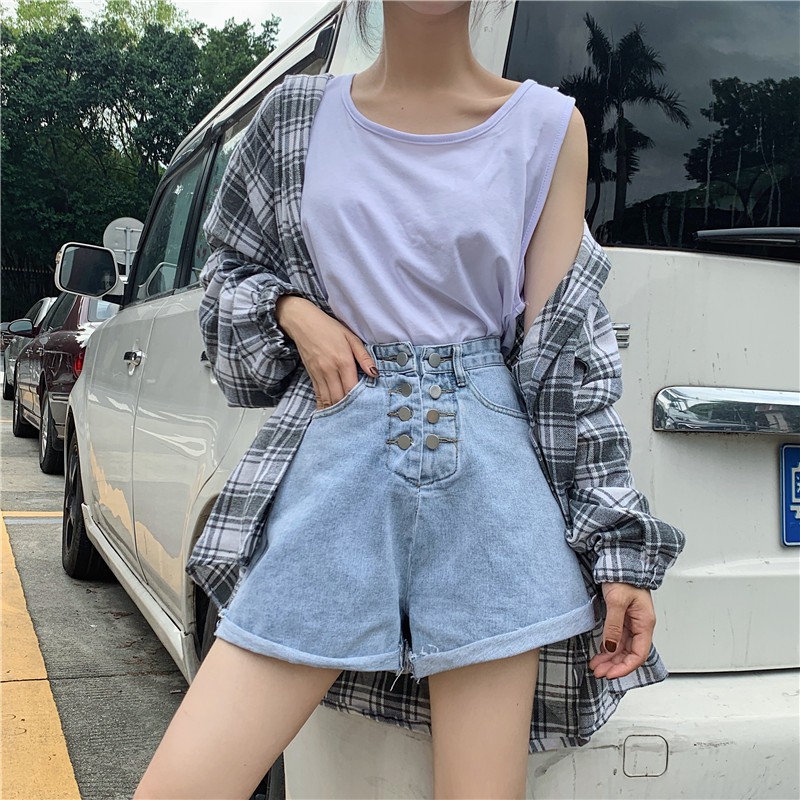[Hàng có sẵn] Quần shorts jean nữ Ulzzang Quảng Châu QNJ94 | BigBuy360 - bigbuy360.vn