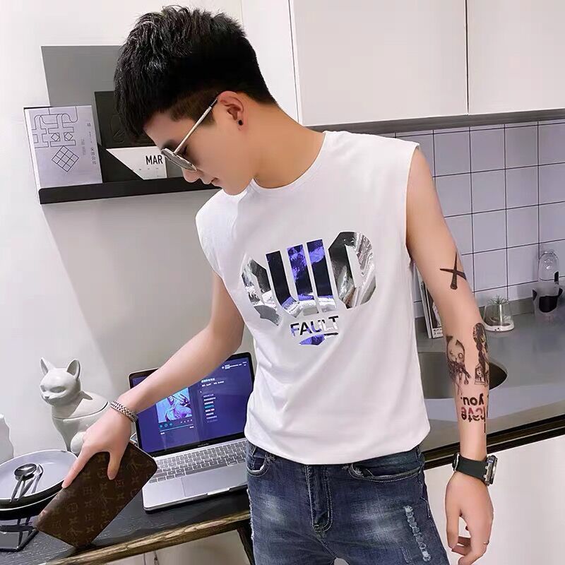 Áo Thun Sát Nách Cổ Tròn Phong Cách Hàn Quốc Thời Trang Mùa Hè 2022 Dành Cho Nam