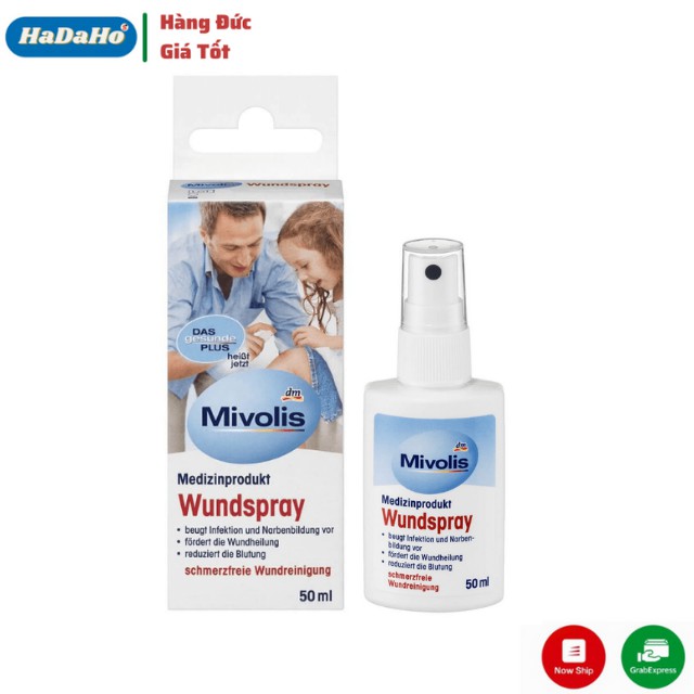 Xịt cầm máu và khử trùng Mivolis Wundspray 50 ml Đức