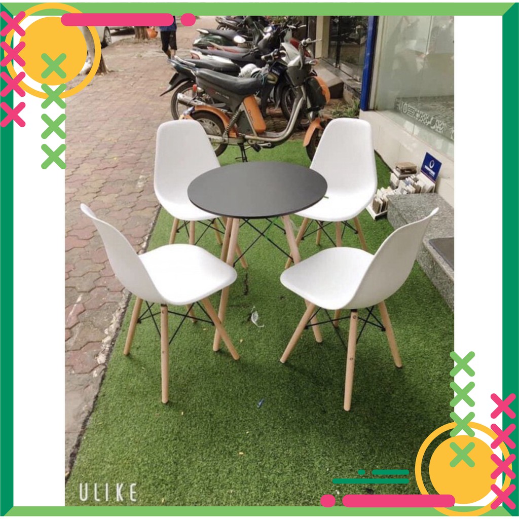 Ghế nhựa Cafe - Văn Phòng chân gỗ nhập khẩu EAMES Đủ Màu | BigBuy360 - bigbuy360.vn