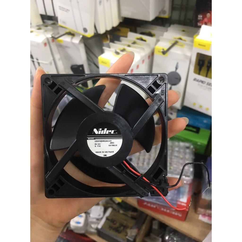 Quạt Panasonic Nidec DC 8V 9V 0.11A 2 dây hình vuông 9x9cm thay thế quạt gió tủ lạnh tản nhiệt cho các thiết bị điện