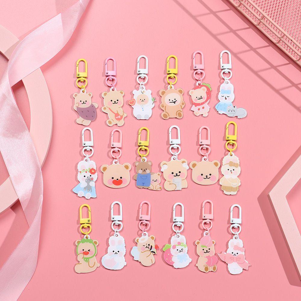 Móc Chìa Khóa Bằng Acrylic Hình Mèo Thỏ Gấu Dễ Thương Thời Trang
