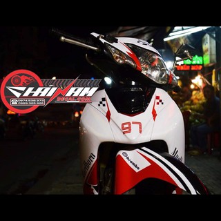 Tem Trùm Wave Trắng Đỏ Racingboy