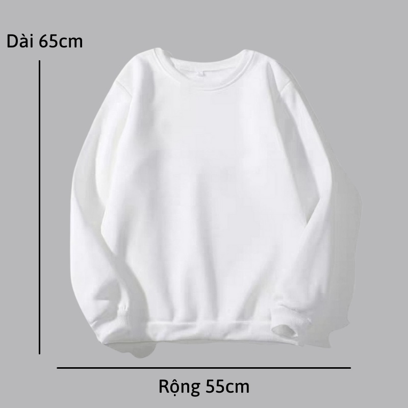 (Tặng kèm Decal) Áo Sweater trơn Nam Nữ Colorful màu Trắng/ Xám/ Đen chất vải thun nỉ dày dặn, form rộng thoải mái- S01 | BigBuy360 - bigbuy360.vn
