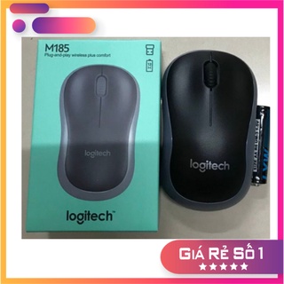 Chuột không dây Logitech M185 (USB/Xám đen)