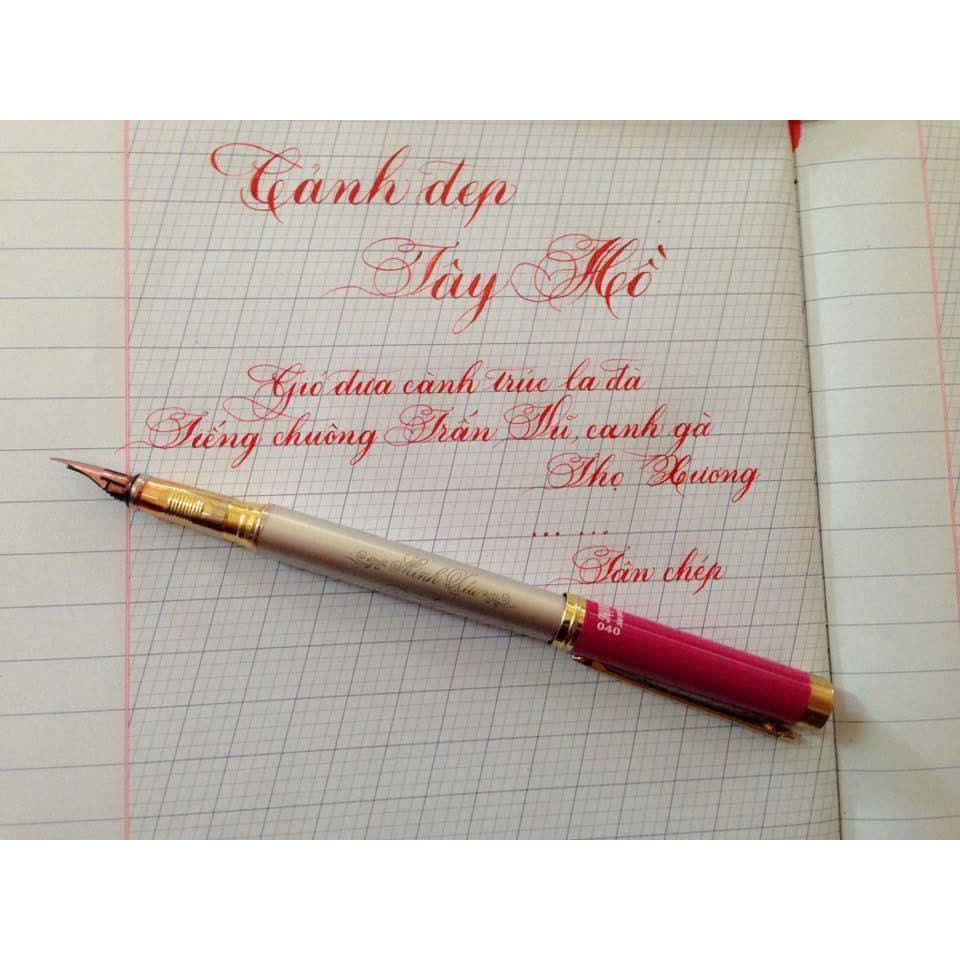 Bút mài thầy Ánh SH040 plus ngòi lá tre tự động thanh đậm viết chữ sáng tạo calligrahy