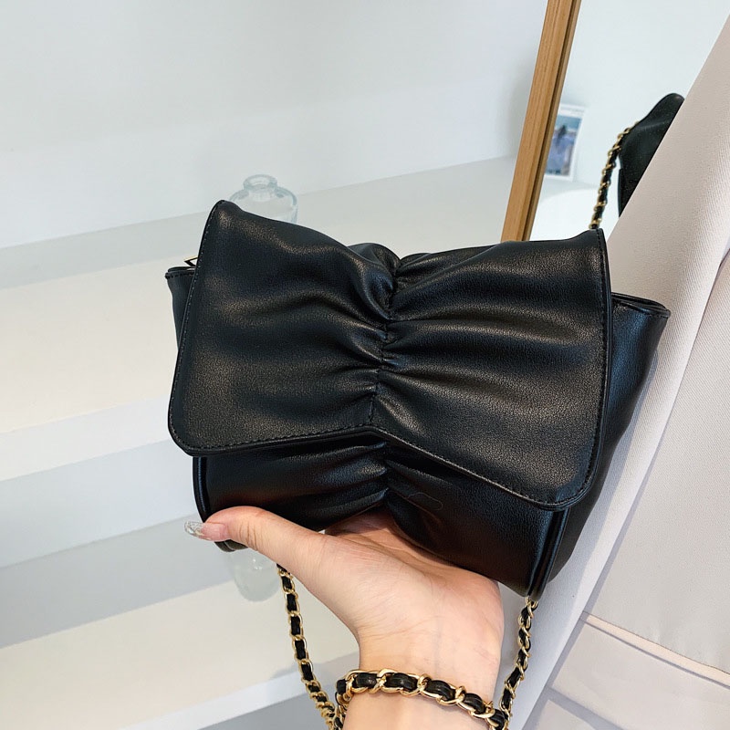 Túi Đeo Vai Phối Dây Xích Đính Nơ Thời Trang Cho Nữ