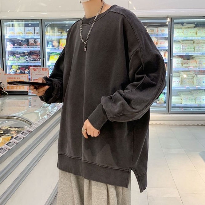 Áo hoodie nam nữ unisex dài tay, sweater cổ tròn form rộng thu đông áo sweater trơn nam nữ form rộng, áo tay dài unisex
