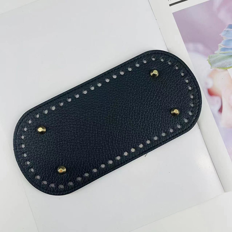 Ailigap Đinh Tán PU Màu Trơn Hình Oval Đế Dệt Tay Đế Túi Xách / Đáy Hạt Cườm Bền