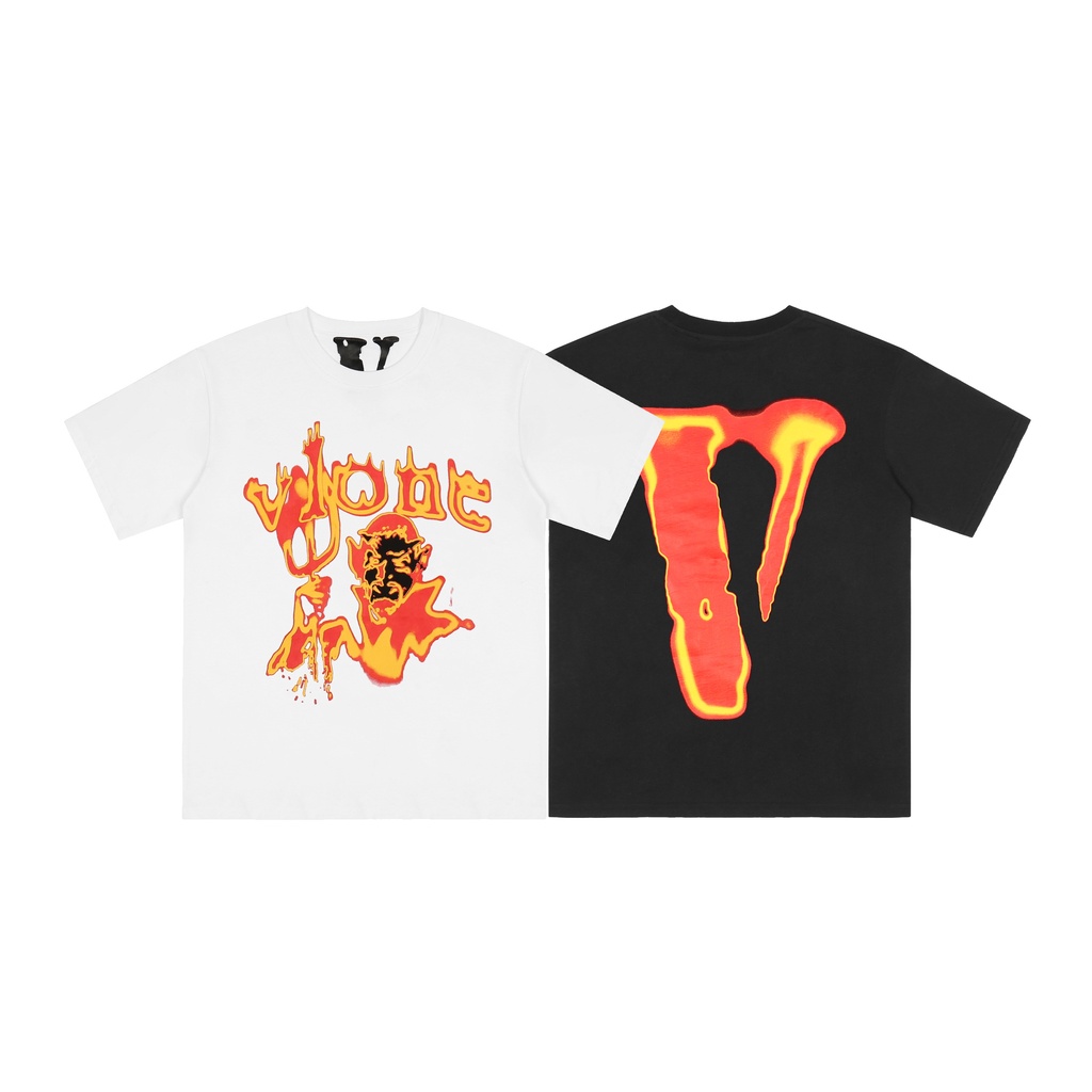Áo Thun Cotton Tay Ngắn In Chữ Vlone Thời Trang Cho Nam Và Nữ