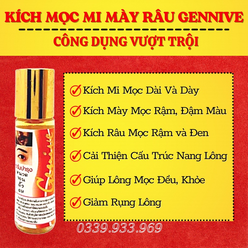 (HOT) Serum Mọc Dày Mi, Lông Mày, Râu Genive