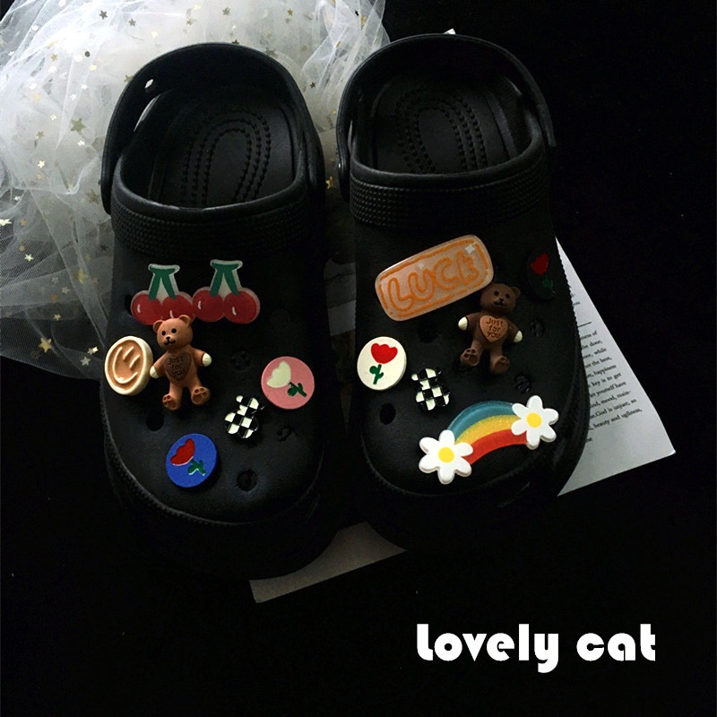 ☁️Bộ May Mắn☁️Phụ Kiện Khóa Giày diy Dễ Thương Cho Bé Set Sticker shoe Sticker Shoe Decoration Sticker crocs  Jibbitz stick