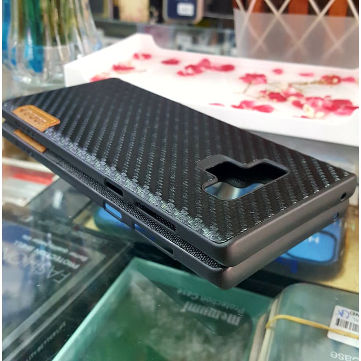 Ốp Lưng Samsung Galaxy Note 9 Da Trơn Cao Cấp Dạng Carbon Cá Sấu