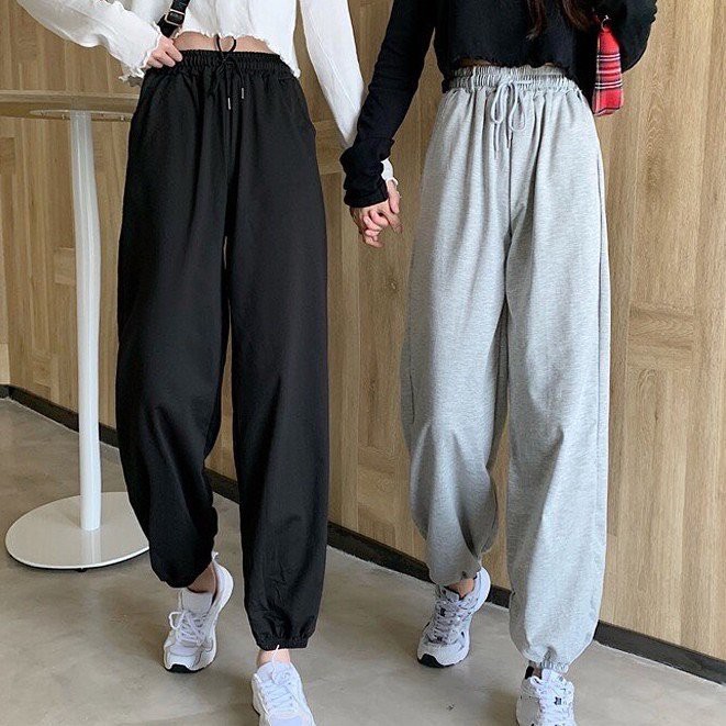 [rẻ_đẹp] ] 3001 Quần nỉ ống rộng bo chân màu đen, trắng, xám dài 100cm | BigBuy360 - bigbuy360.vn