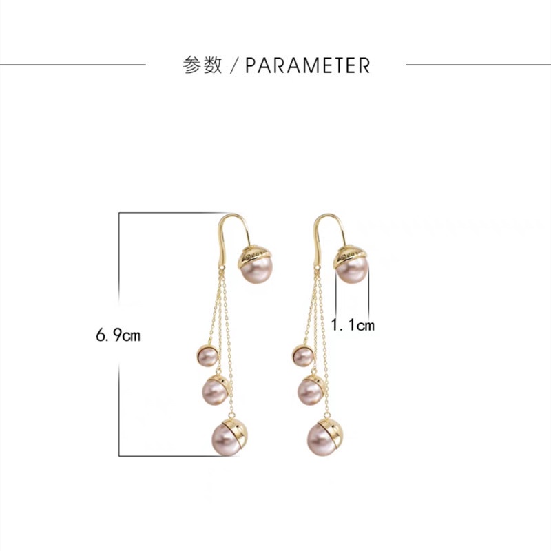 Đôi Khuyên Tai Dáng Dài Đính Ngọc Trai Nhân Tạo 2022 Thời Trang