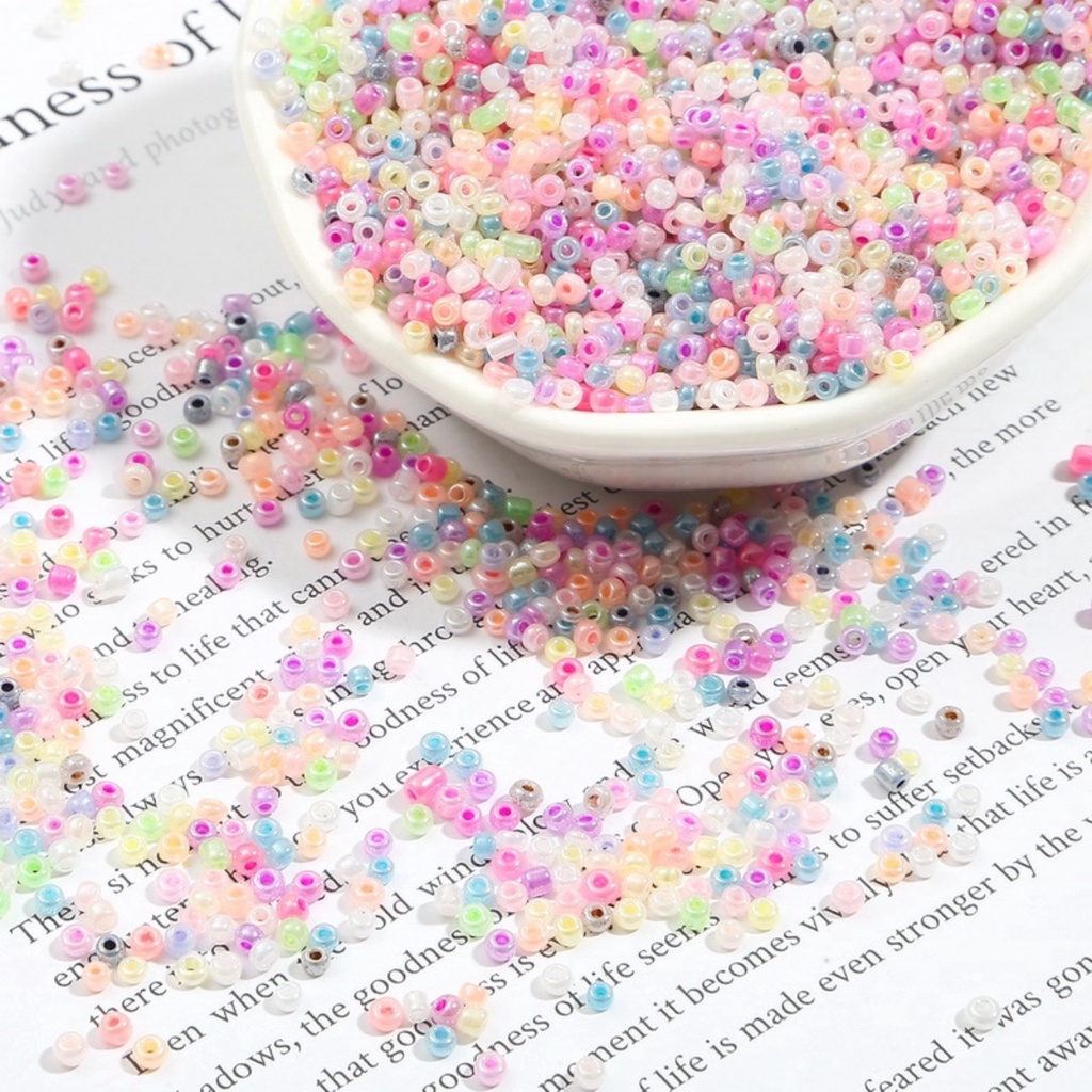 Hạt cườm nhũ bóng màu pastel 3mm thích hợp xỏ vòng tay, nhẫn, phụ kiện Handmade