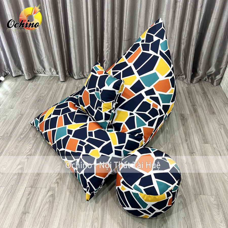 Ghế Hạt Xốp Thư Giãn Cao Cấp Dáng Thuyền Đủ 3 Món Đã Kèm Hạt Xốp (Ảnh Thật)