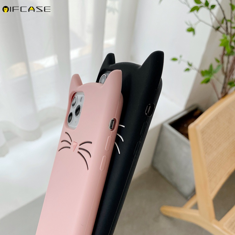 Ốp Điện Thoại Silicone Mềm Hình Tai Mèo 3D Cho iPhone 13 12 Mini 11 Pro Max XS Max XR X 7 8 6 6s Plus 5 5s SE