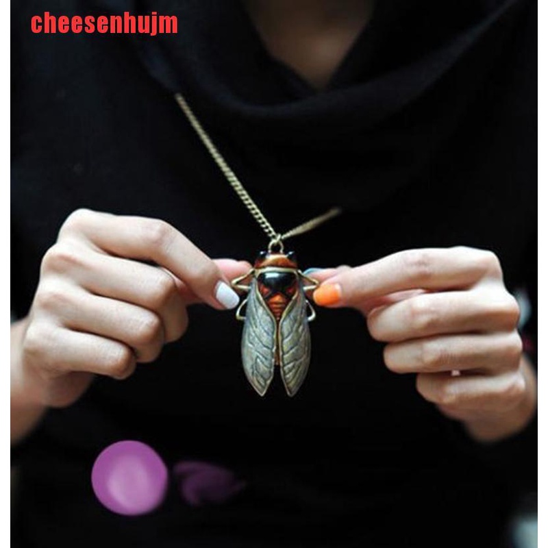 [cheesenhujm]Fashion Charm Retro Vintage Bronze Tone Metal Insect Pendant Necklace Hot