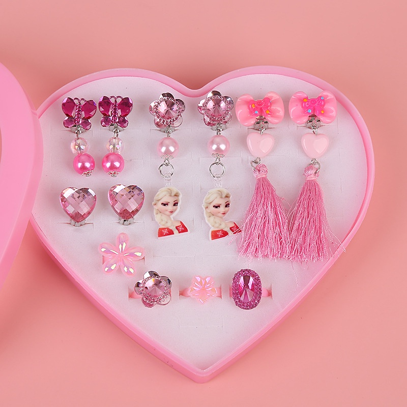 Bộ Khuyên Tai Họa Tiết Hoạt Hình Công Chúa Elsa Dễ Thương Cho Bé Gái