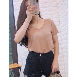Áo body cổ tim chất thun cotton co dãn bảng 16 màu | BigBuy360 - bigbuy360.vn