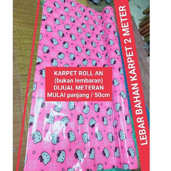 Thảm Trải Sàn Bằng Xốp Vinyl Rộng 2mt Hình hello kitty Dễ Thương 0.5mt x 2mt
