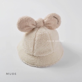 Mũ lông cừu nơ to Moinmlon - MU86