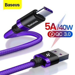 Dây cáp sạc nhanh thương hiệu Baseus 5A cổng USB - Type C chất lượng cao cho Huawei Mate