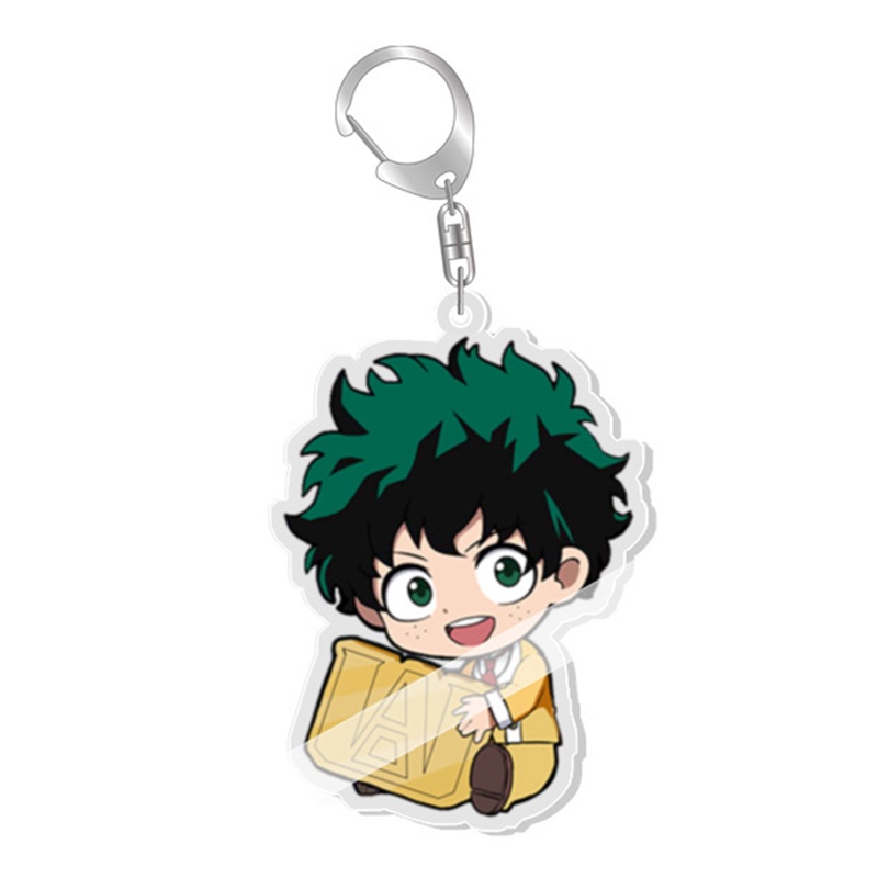 Móc khóa hai mặt acrylic trong suốt hình nhân vật anime my hero academia