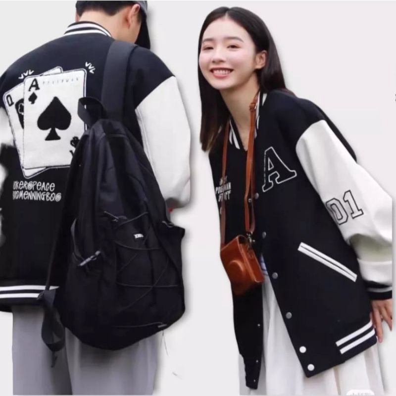 Áo Khoác Bomber Nam Nữ Chất Liệu Vải Mero Cao Cấp In Họa Tiết Lá Bài Độc Lạ - Super Fashion P