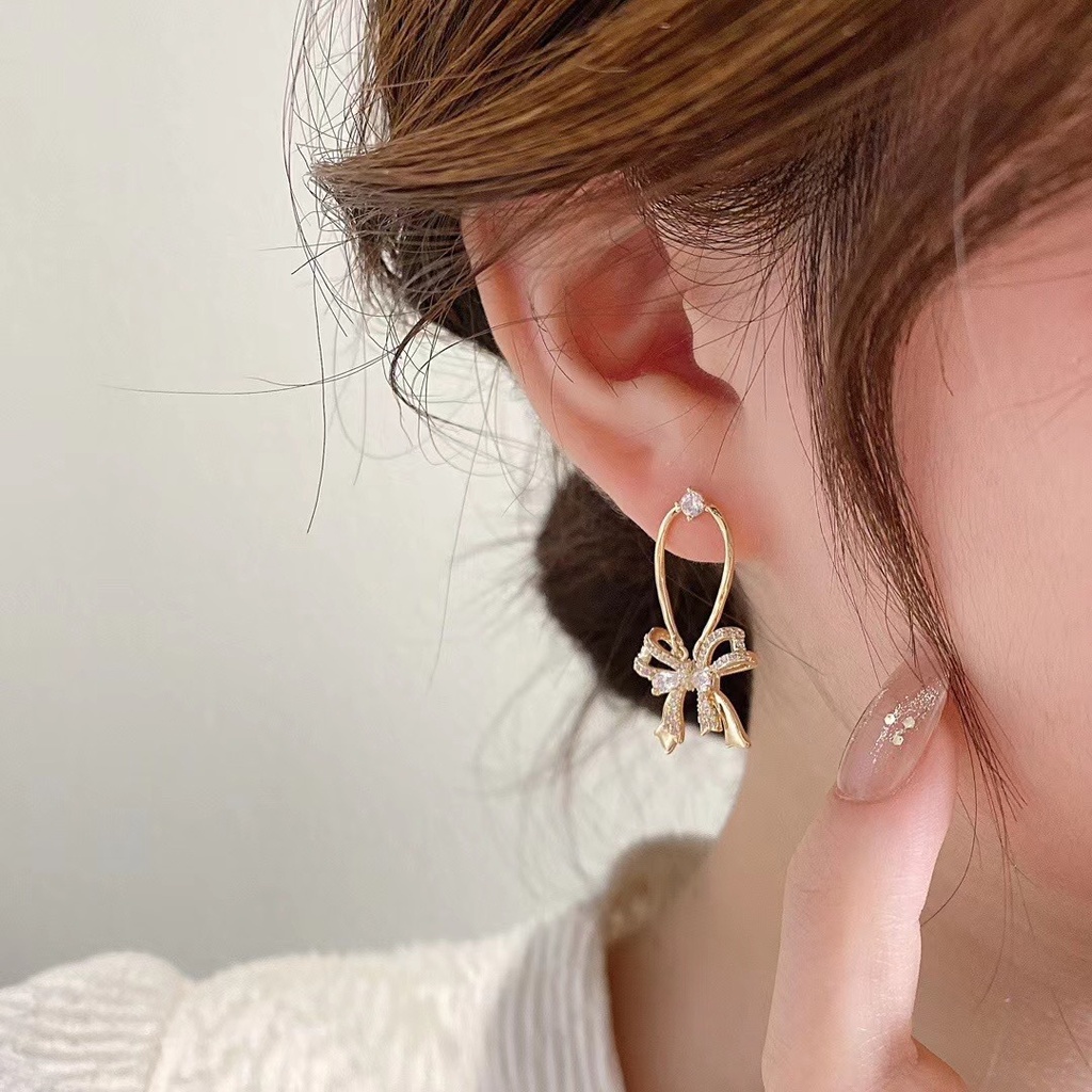 Bông Tai Nơ Bằng Bạc 2022 Sang Trọng