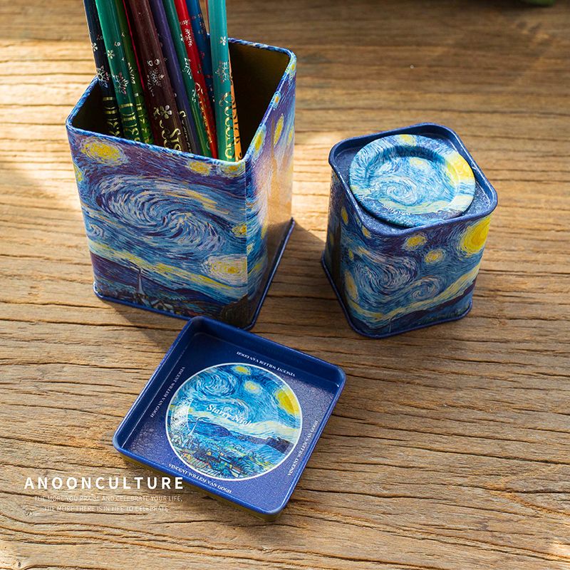 Hộp thiếc vintage LỚN đựng trà bánh, dụng cụ học tập, đựng cột tóc, mỹ phẩm