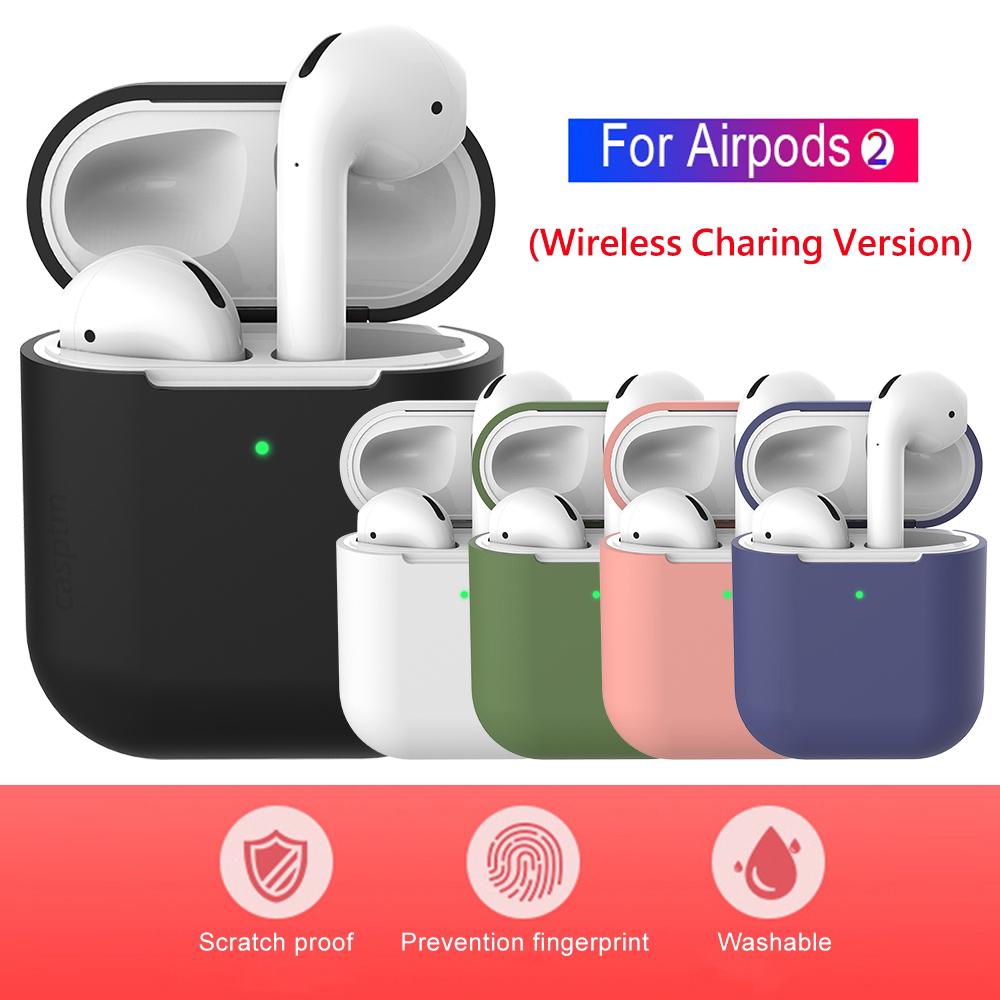 Vỏ bọc hộp sạc tai nghe không dây bluetooth bề mặt nhám dành cho AirPods 2